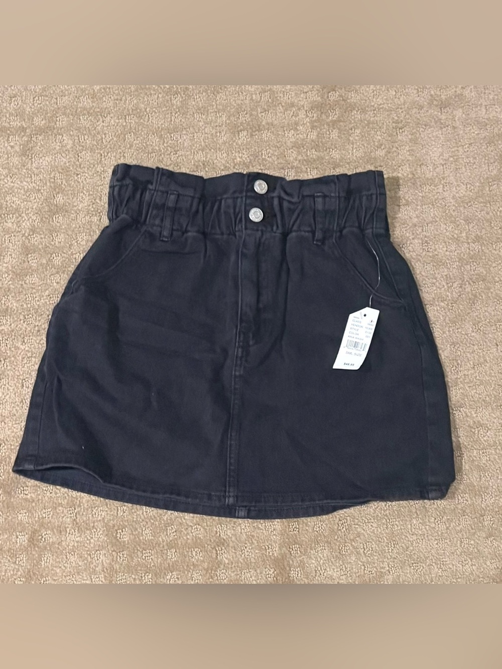 Brand New Pacsun Black Paperbag Waist Mini Skirt